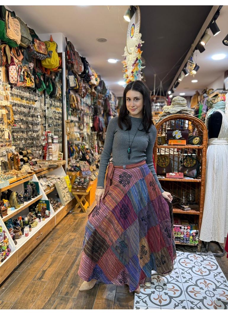 Belden Bağlamalı Nepal Etek