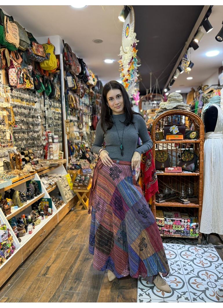 Belden Bağlamalı Nepal Etek