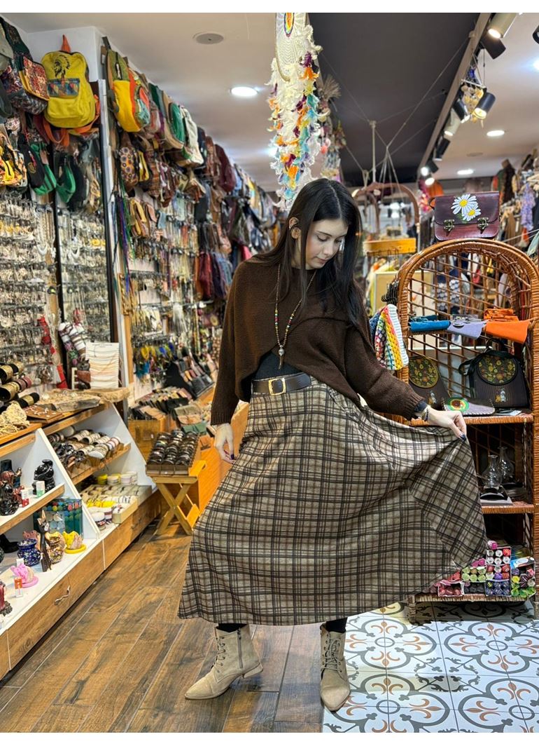 Kemerli Ekose Tasarım Etek