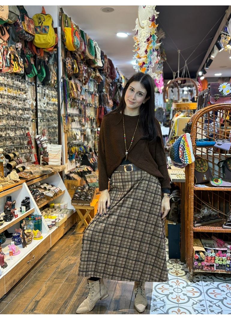 Kemerli Ekose Tasarım Etek