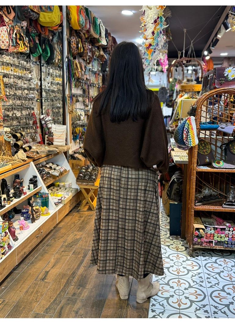 Kemerli Ekose Tasarım Etek