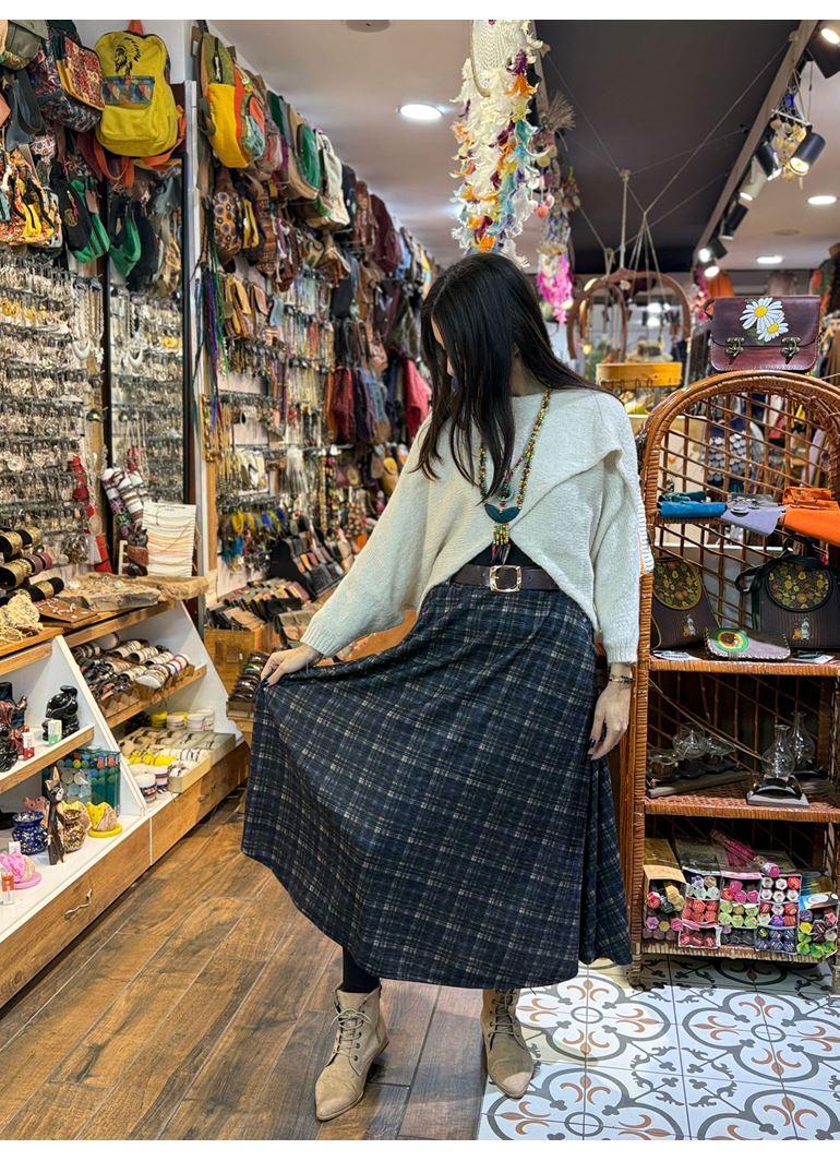 Kemerli Ekose Tasarım Etek