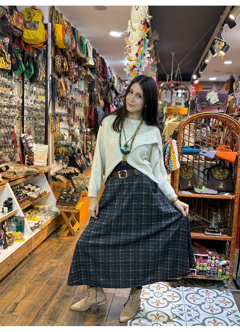 Kemerli Ekose Tasarım Etek