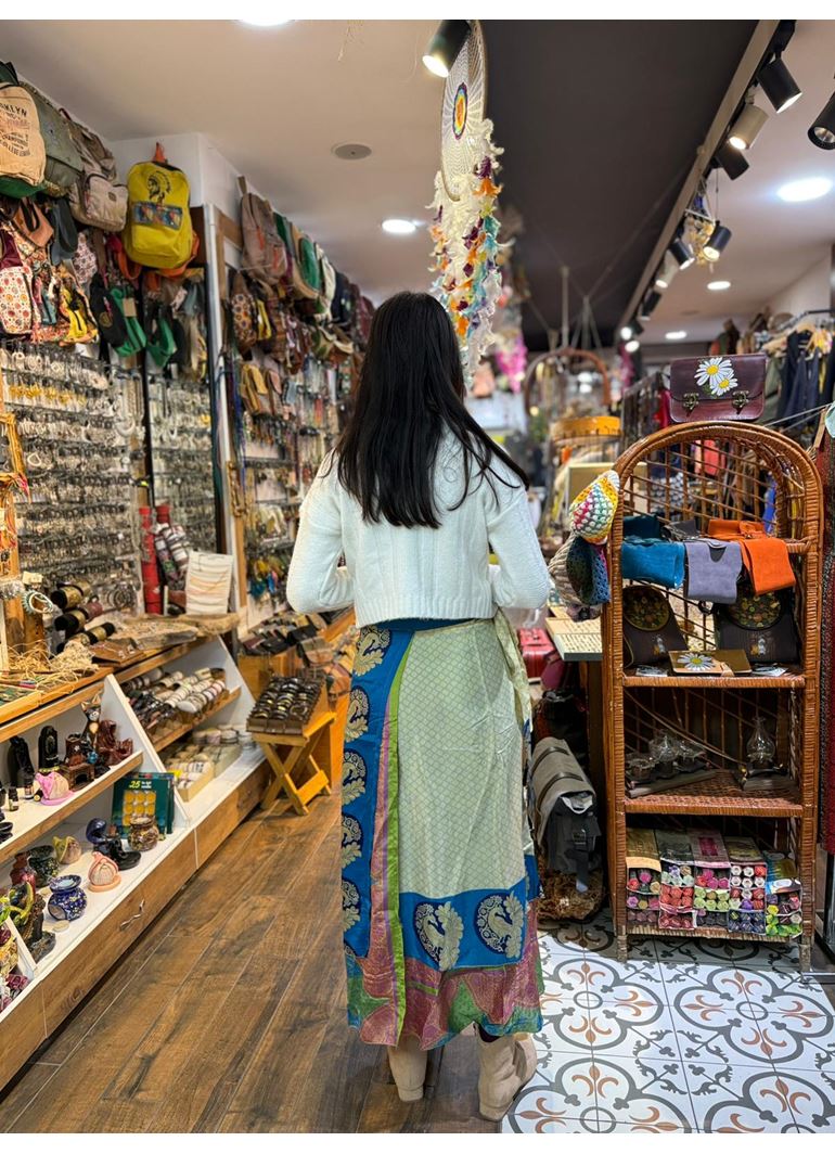 Çift Taraflı Nepal İpek Etek