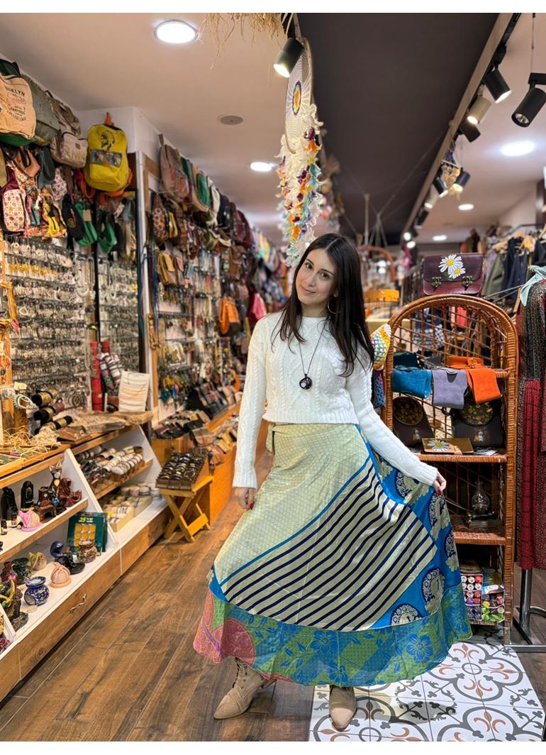 Çift Taraflı Nepal İpek Etek