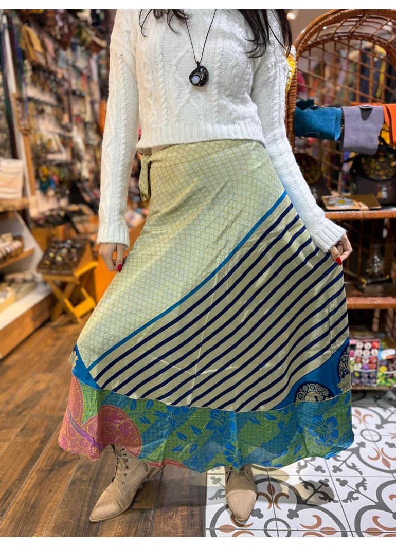 Çift Taraflı Nepal İpek Etek