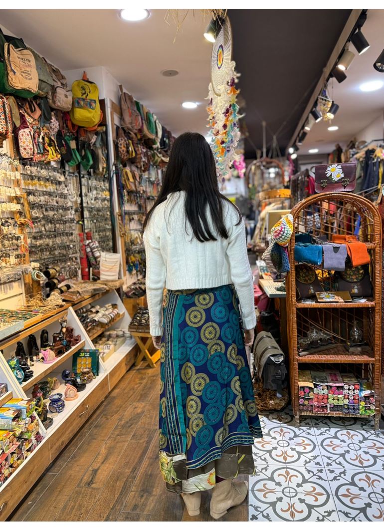 Çift Taraflı Nepal İpek Etek