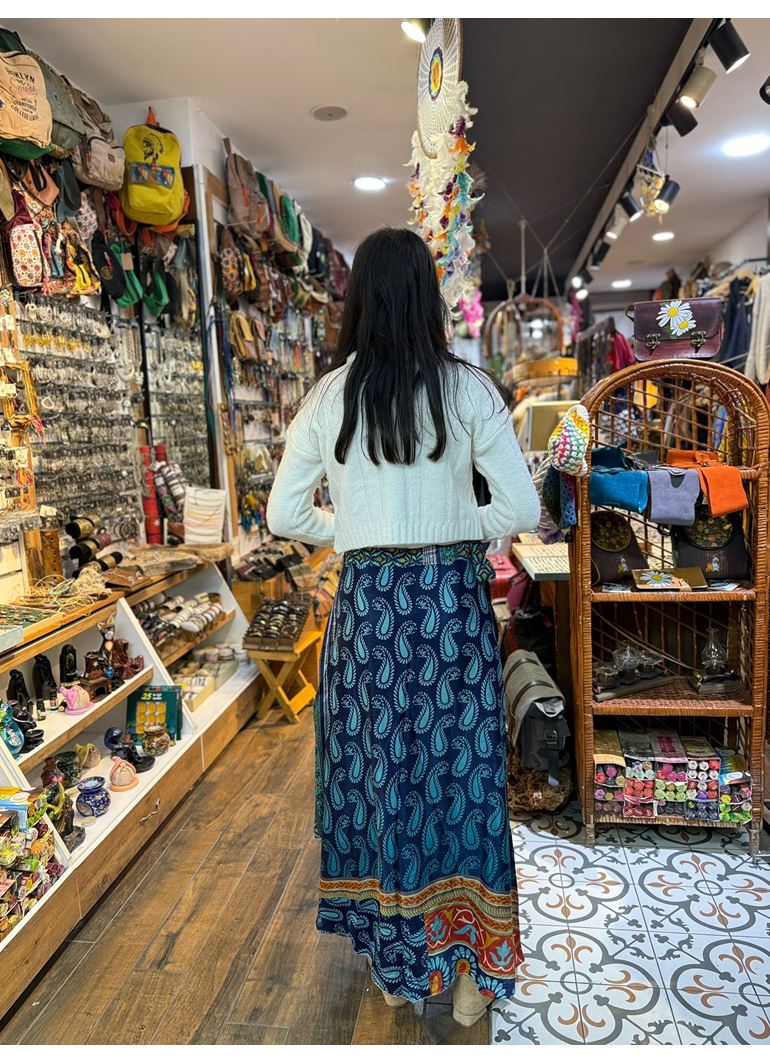 Çift Taraflı Nepal İpek Etek