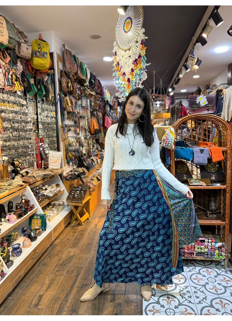 Çift Taraflı Nepal İpek Etek