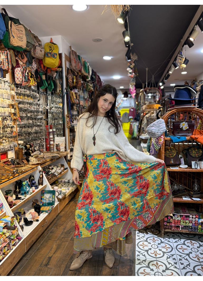 Çift Taraflı Nepal İpek Etek