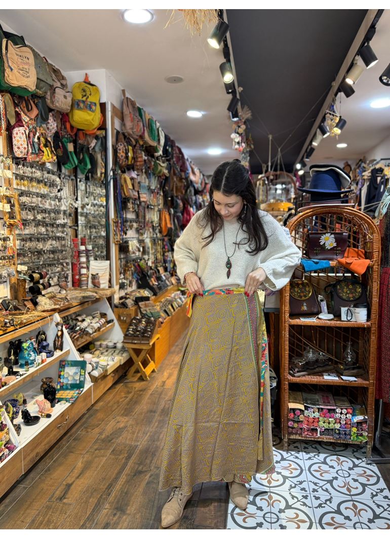 Çift Taraflı Nepal İpek Etek