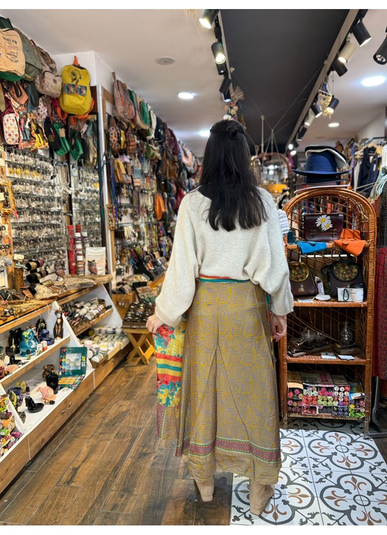 Çift Taraflı Nepal İpek Etek