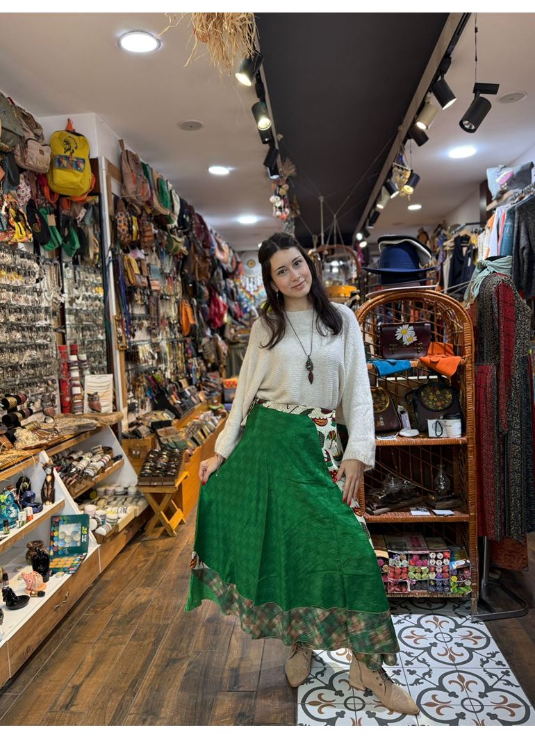 Çift Taraflı Nepal İpek Etek