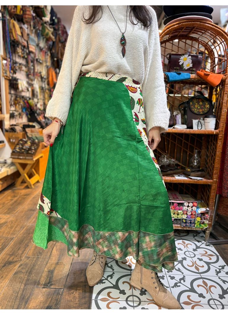 Çift Taraflı Nepal İpek Etek