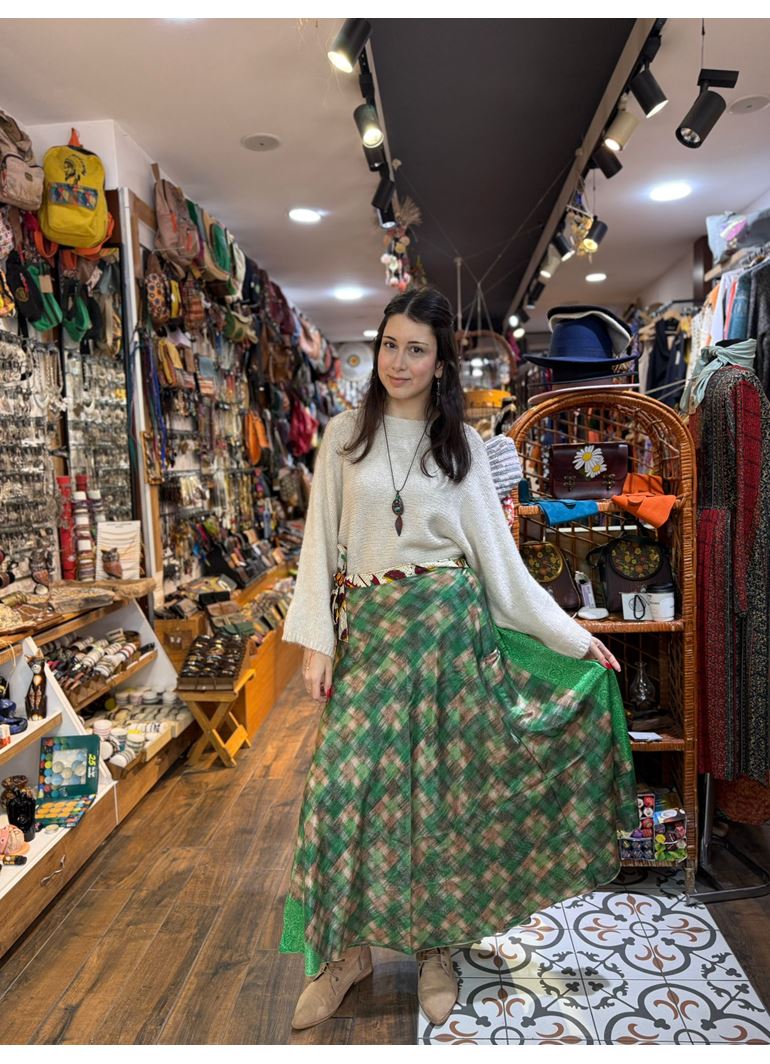 Çift Taraflı Nepal İpek Etek