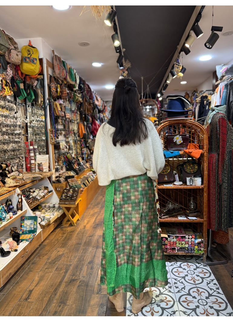 Çift Taraflı Nepal İpek Etek