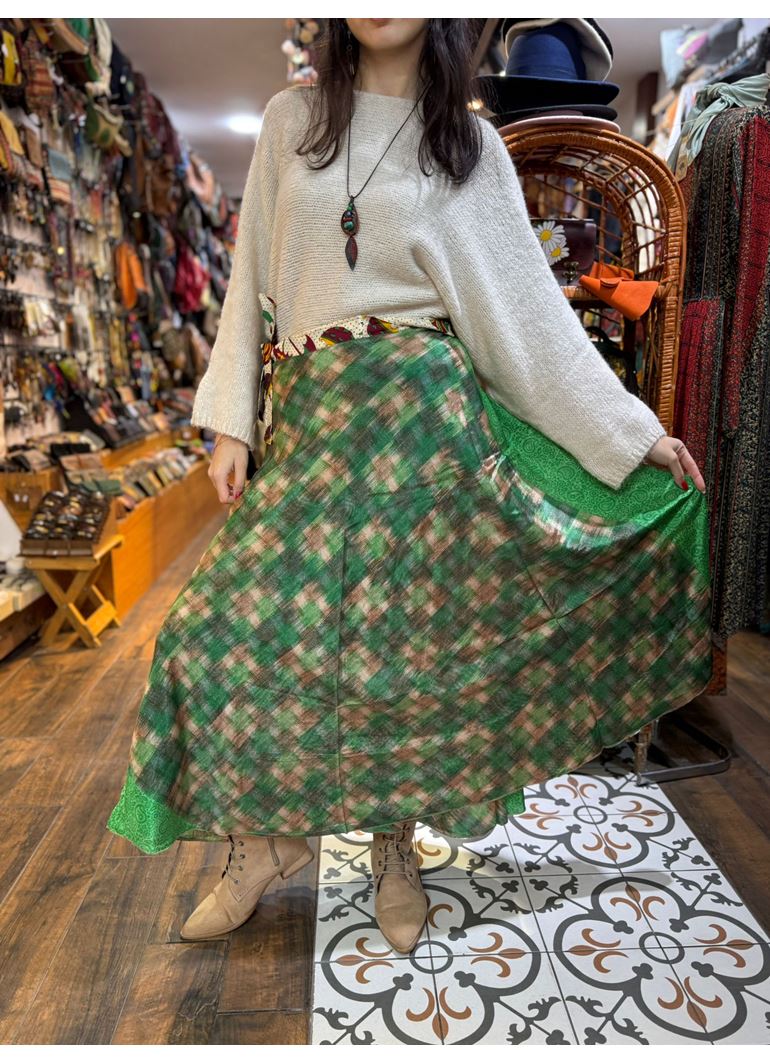 Çift Taraflı Nepal İpek Etek