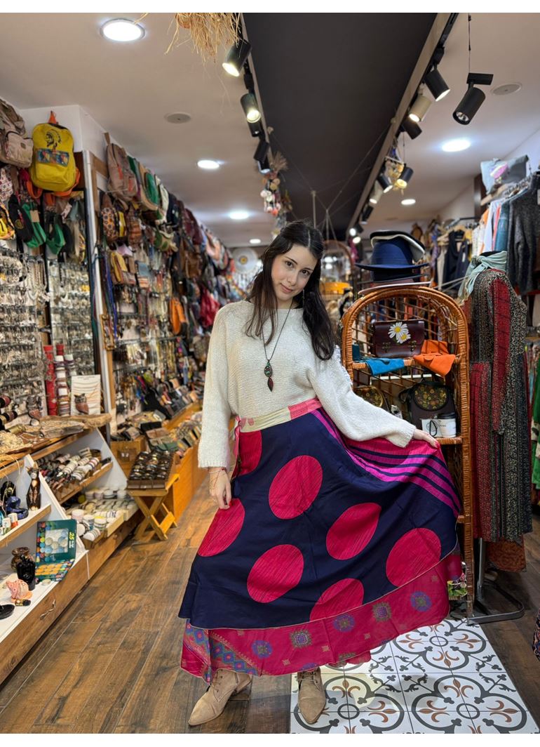 Çift Taraflı Nepal İpek Etek