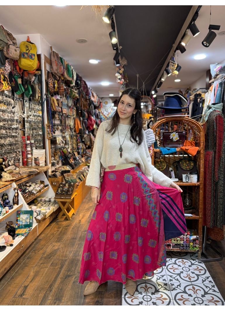 Çift Taraflı Nepal İpek Etek