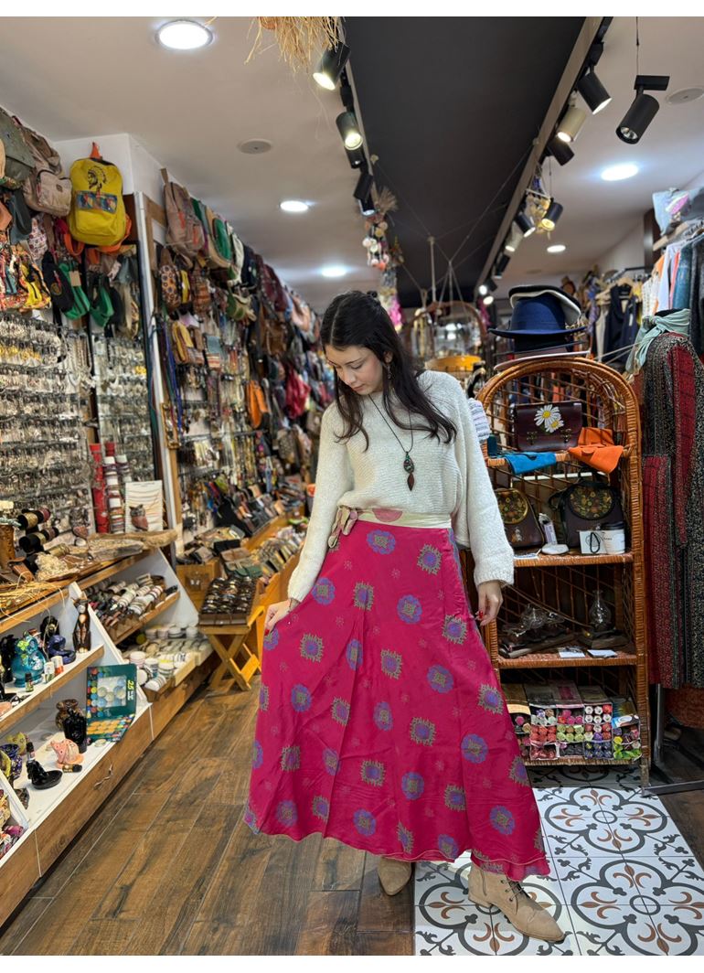 Çift Taraflı Nepal İpek Etek