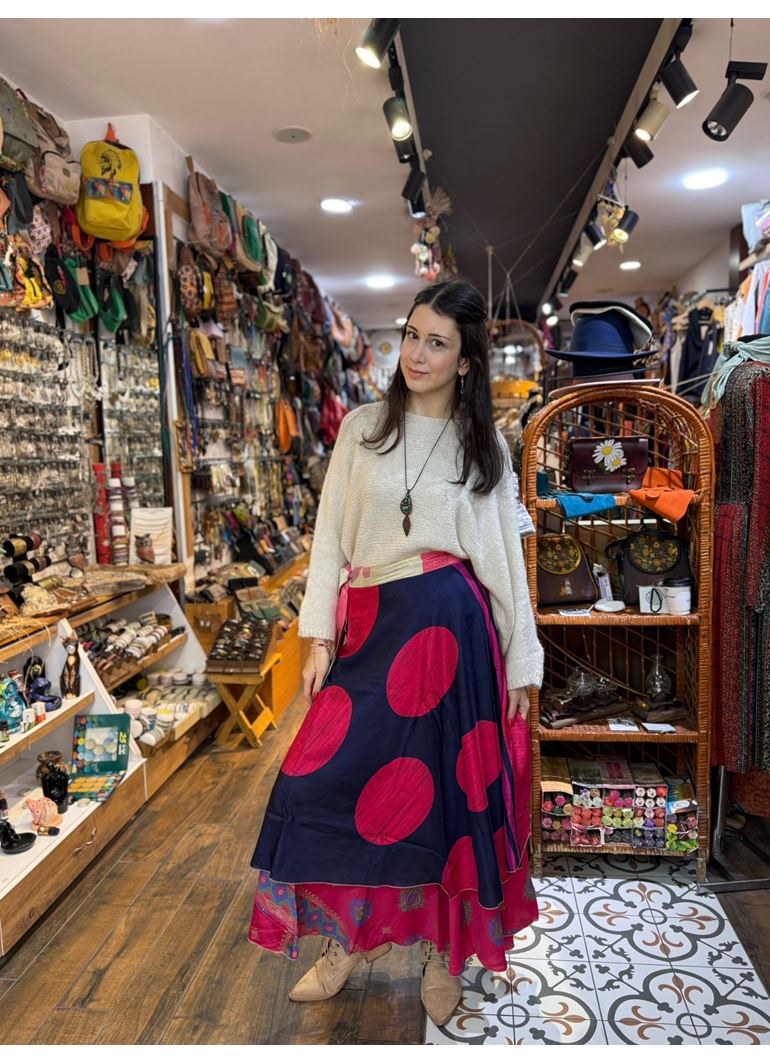 Çift Taraflı Nepal İpek Etek