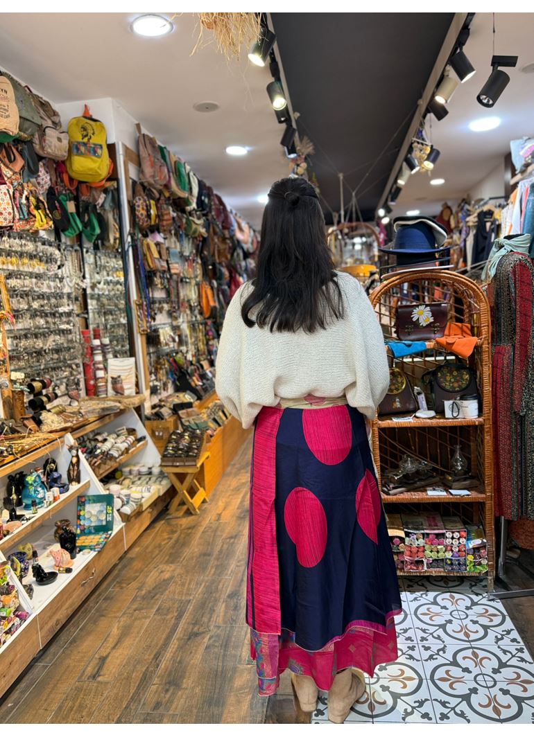 Çift Taraflı Nepal İpek Etek