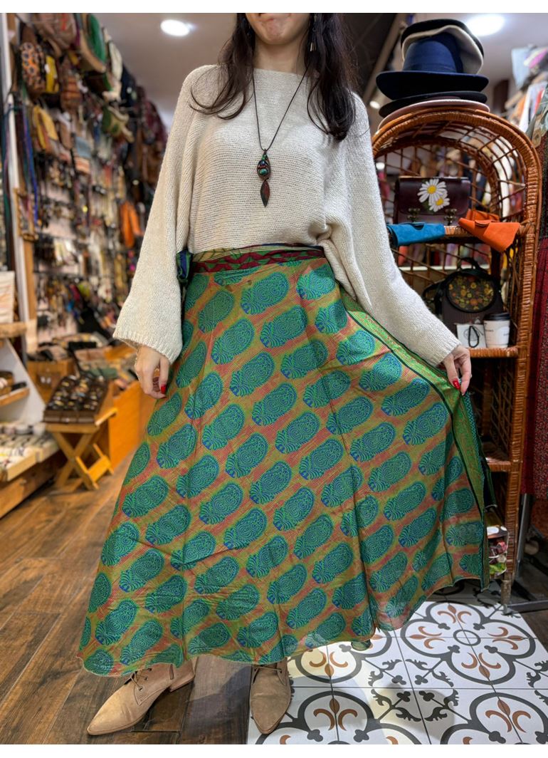 Çift Taraflı Nepal İpek Etek