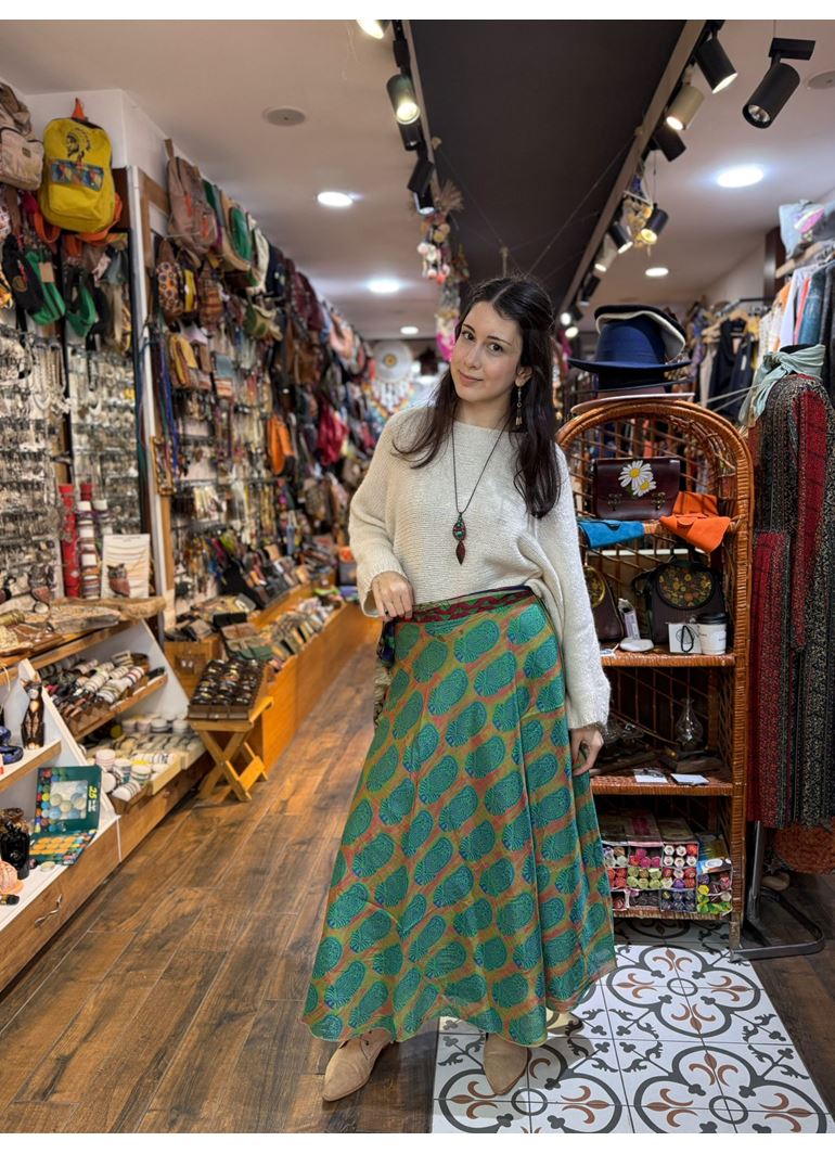 Çift Taraflı Nepal İpek Etek