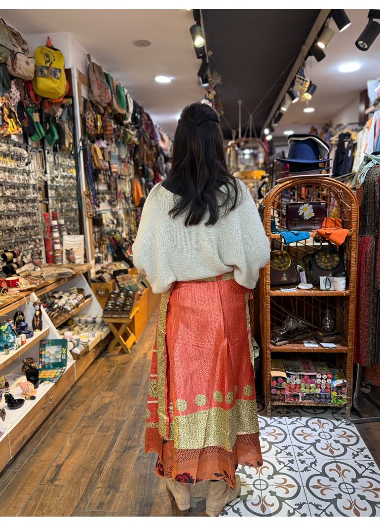 Çift Taraflı Nepal İpek Etek