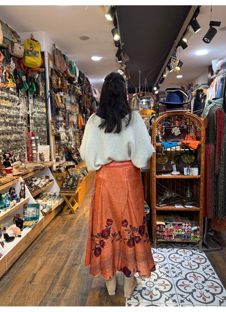 Çift Taraflı Nepal İpek Etek