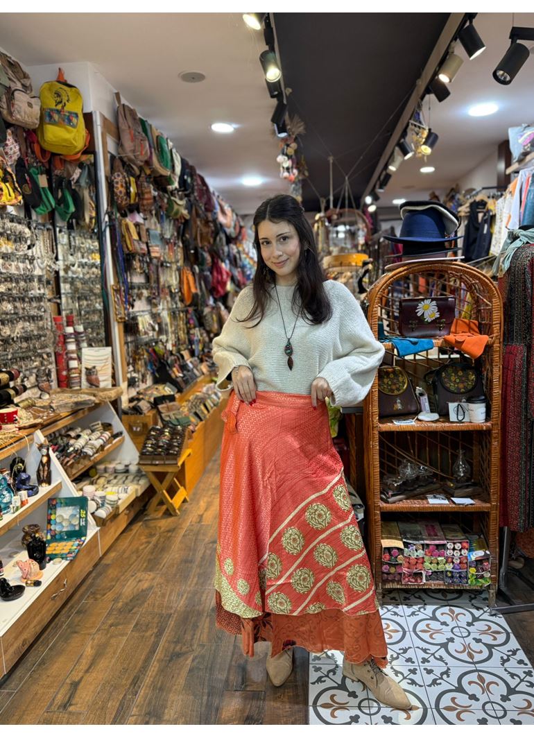 Çift Taraflı Nepal İpek Etek