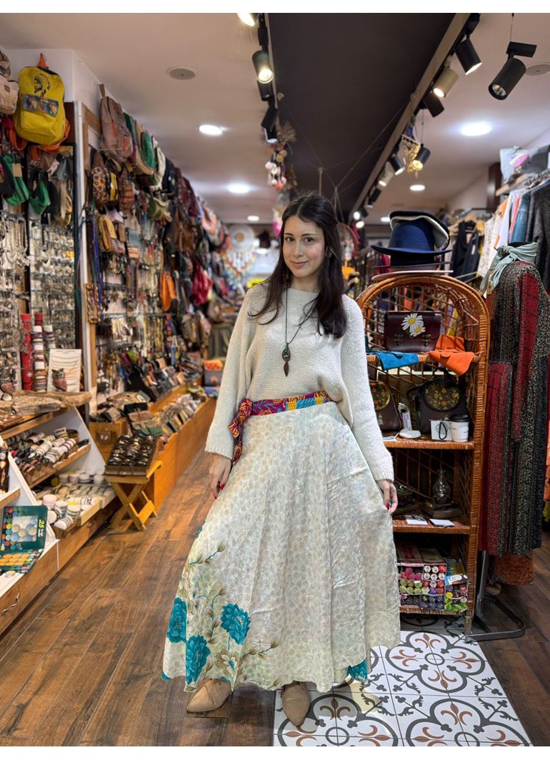 Çift Taraflı Nepal İpek Etek