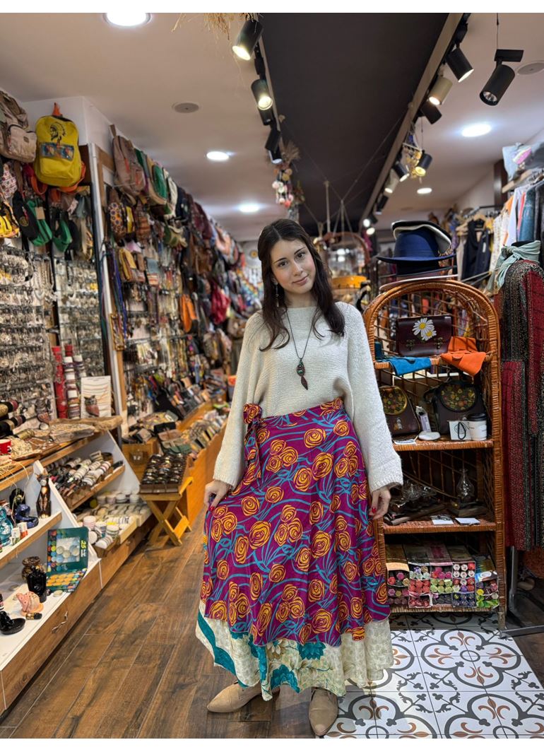 Çift Taraflı Nepal İpek Etek