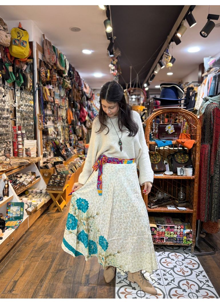 Çift Taraflı Nepal İpek Etek