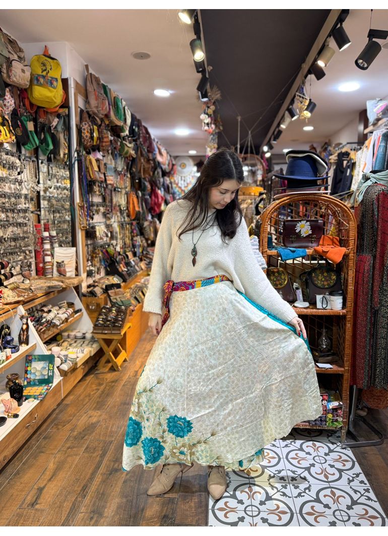 Çift Taraflı Nepal İpek Etek