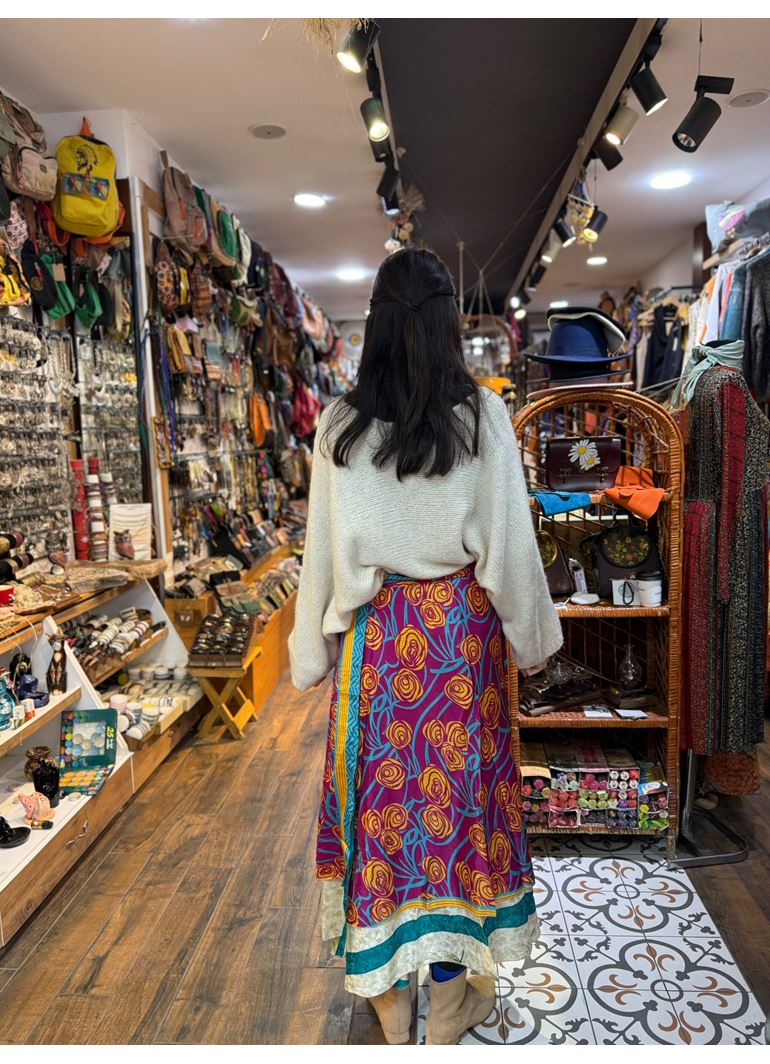 Çift Taraflı Nepal İpek Etek