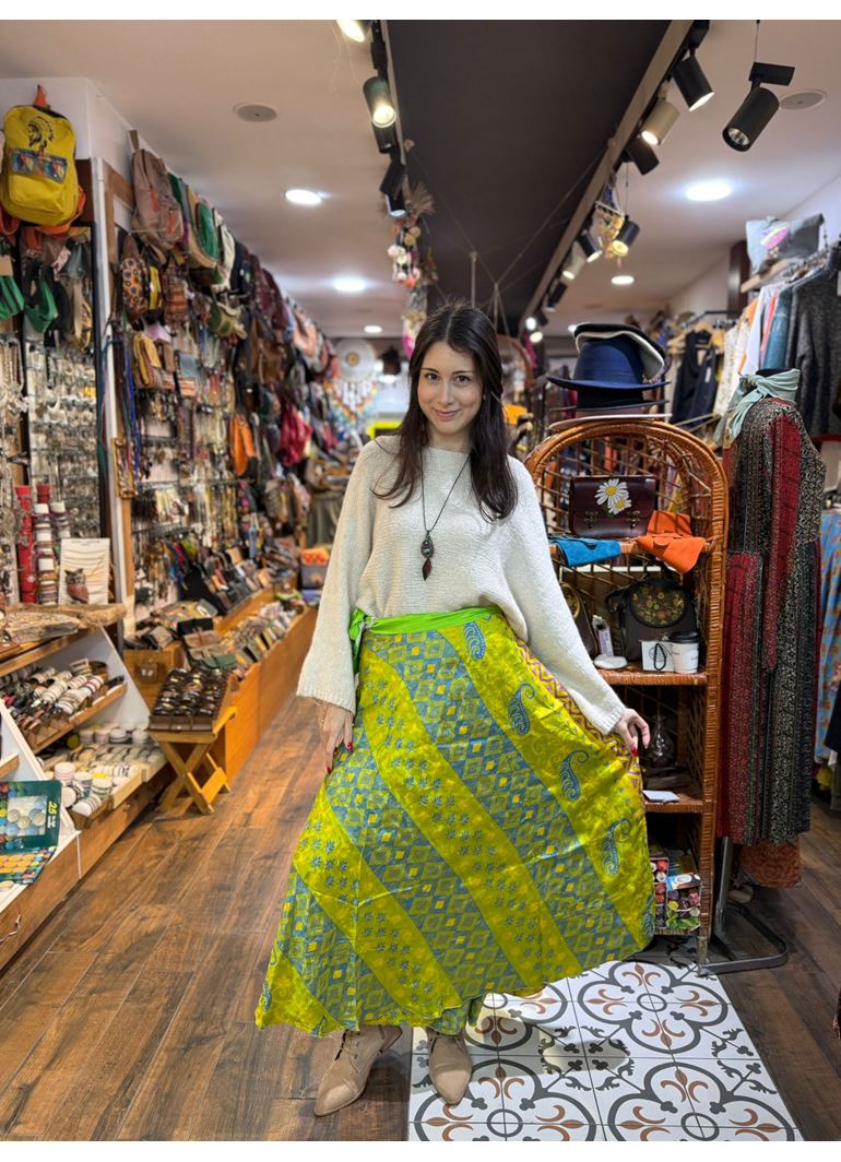 Çift Taraflı Nepal İpek Etek