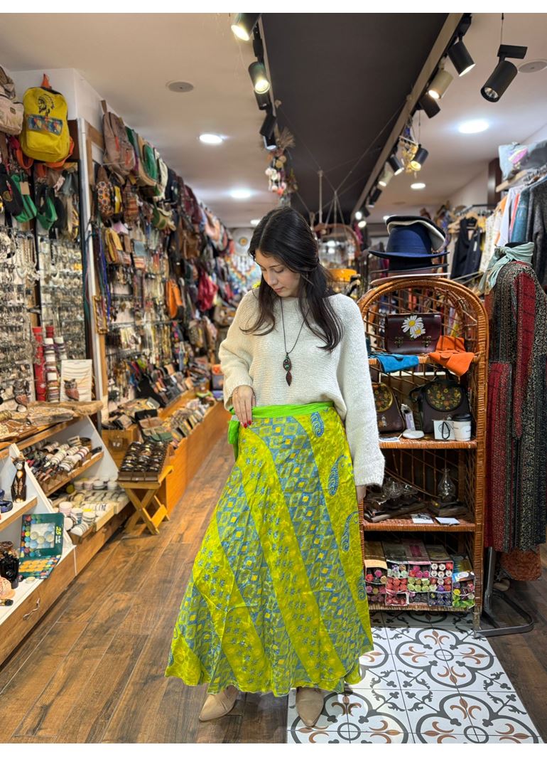 Çift Taraflı Nepal İpek Etek