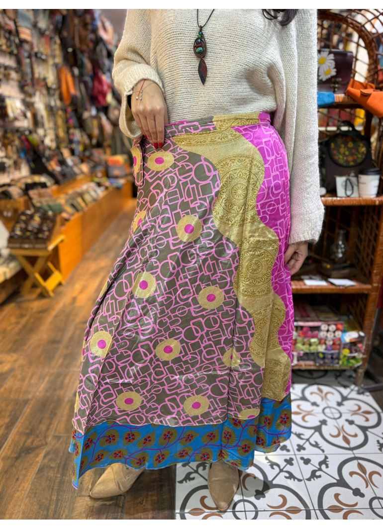 Çift Taraflı Nepal İpek Etek