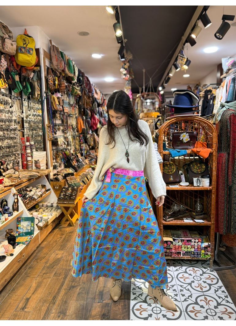 Çift Taraflı Nepal İpek Etek