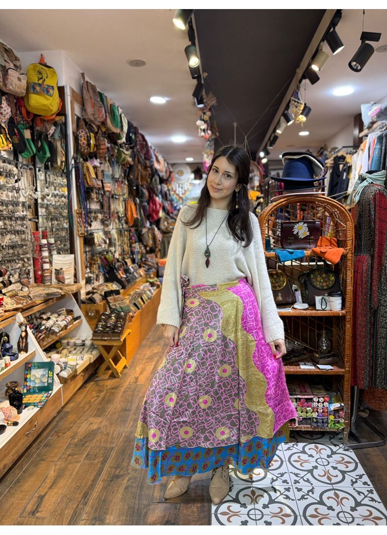 Çift Taraflı Nepal İpek Etek