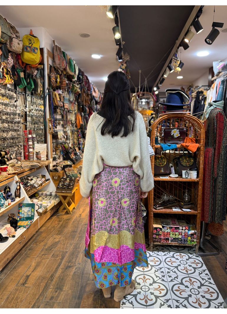 Çift Taraflı Nepal İpek Etek