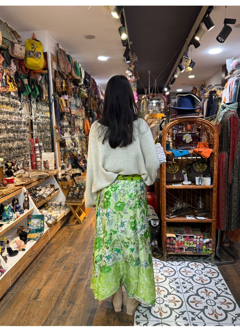 Çift Taraflı Nepal İpek Etek