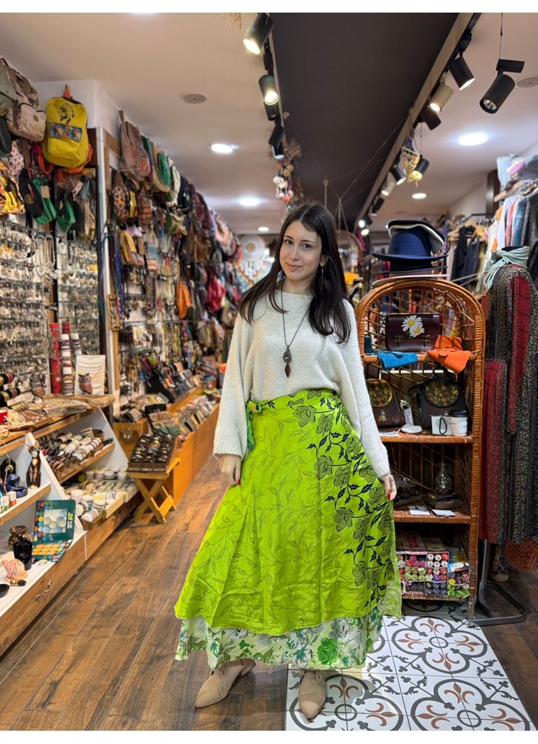 Çift Taraflı Nepal İpek Etek