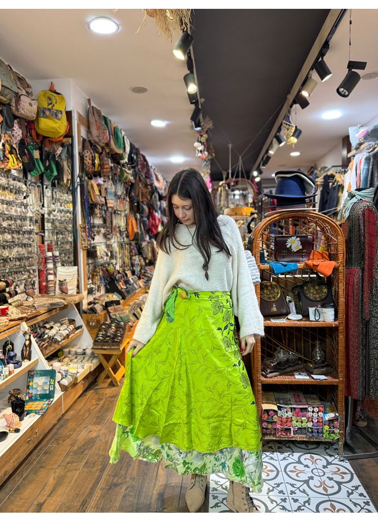 Çift Taraflı Nepal İpek Etek