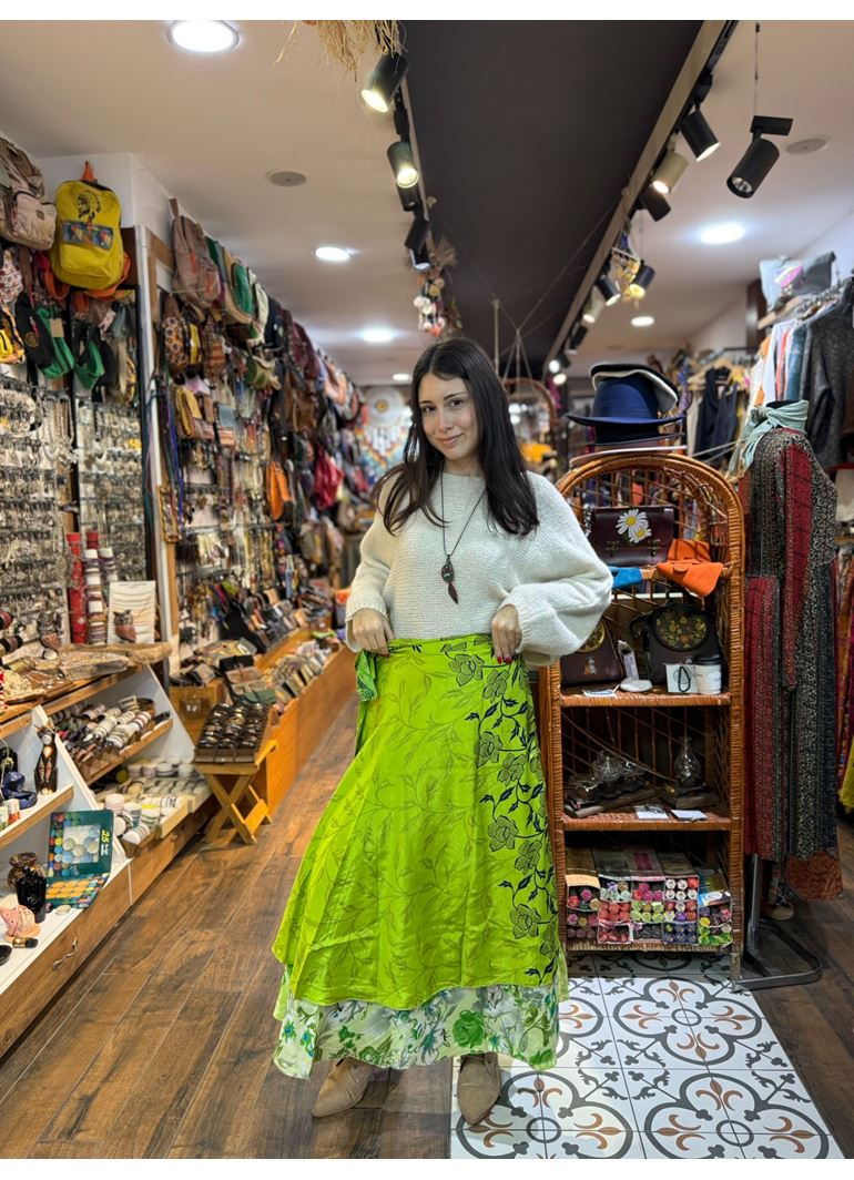 Çift Taraflı Nepal İpek Etek