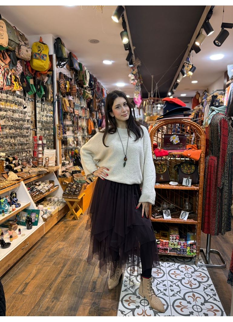 Tasarım Tül Etek Acı Kahve