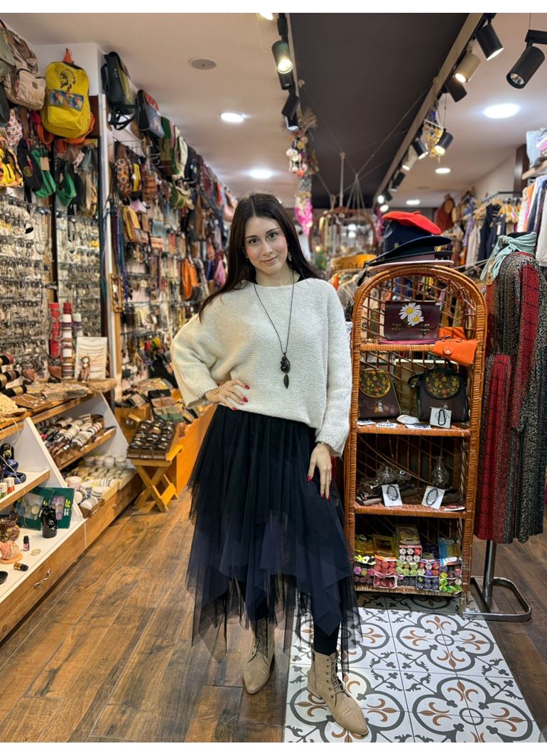 Tasarım Tül Etek Çift Renk