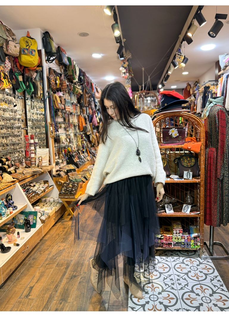 Tasarım Tül Etek Çift Renk