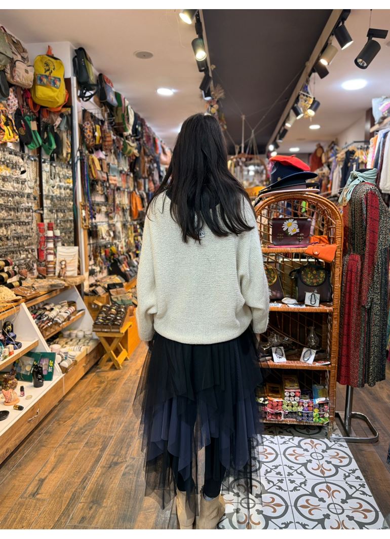 Tasarım Tül Etek Çift Renk